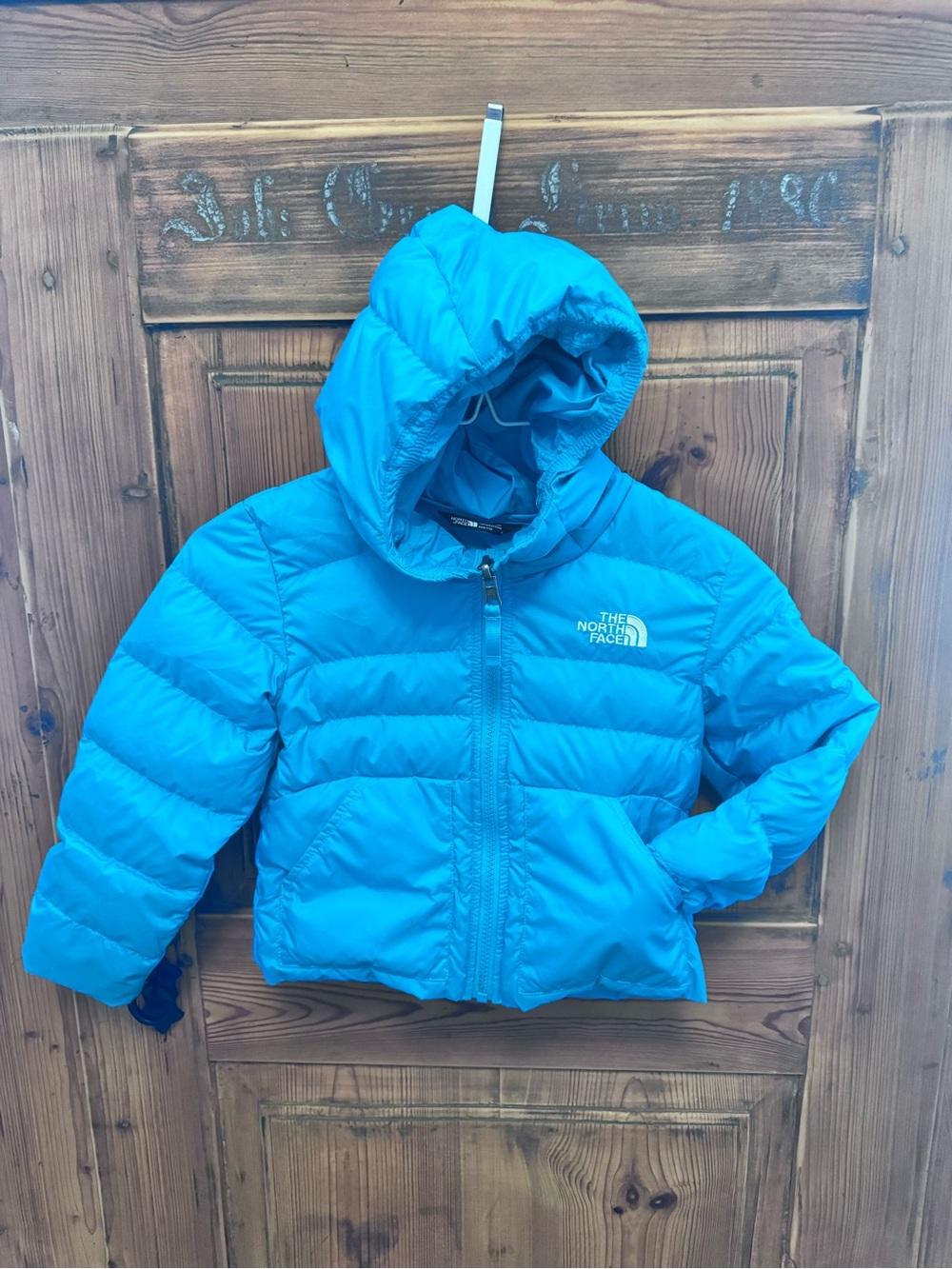 The North Face Kids Hooded Puffer Jacket - Turquoise Blue